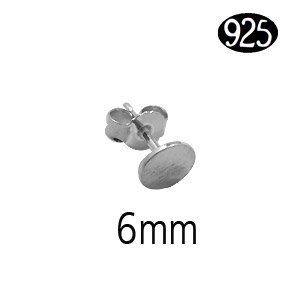 Oorstekers (925) met 6mm plaatje