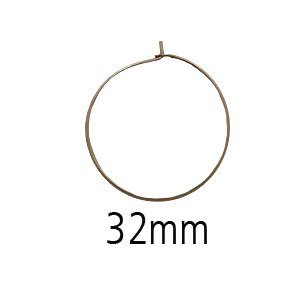 Oorhaak rond - Oud goud - metaal - 32mm