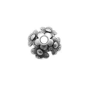 Kralenkapje bloem - Oud zilver - 7x12mm