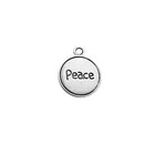 Peace - Zilverkleur - 13x13mm