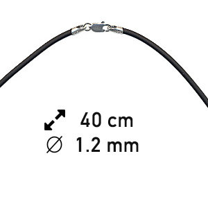 Rubberen ketting - Zwart - 40 cm - 1.2 mm