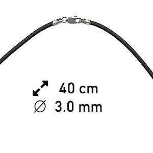 Rubberen ketting - Zwart - 40 cm - 3 mm