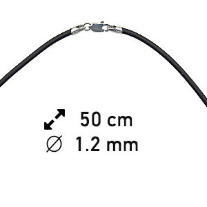 Rubberen ketting - Zwart - 50 cm - 1.2 mm