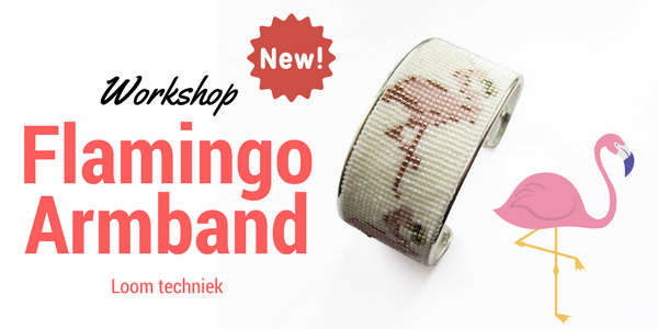 Nieuwe workshop: flamingo armband (loom techniek)