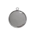 Ronde hanger met oog - Plateau - 24x2mm - Zilverkleur