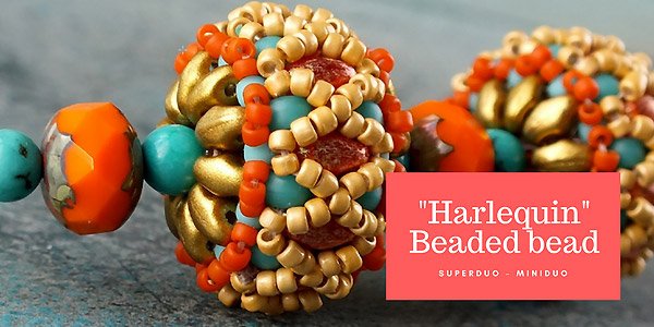 DIY project: Harlequin beaded bead