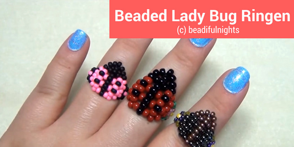 DIY video: Beaded Lady Bug ringen