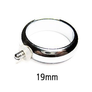 Verwisselbare Ring - Verchroomd -schroefdraad 2.5mm Dia - Size 19mm