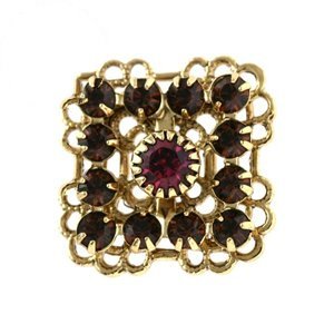 Swar Filigraan - Carré - 20mm -bruin /fuchsia