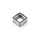 Zilveren zetkastje 3.6x2.64mm (steenmaat 3x3mm) - Glad vierkant