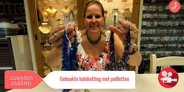 ZandstormTV - Gehaakte halsketting met pailletten