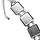 Armband - vierkant plateau - 20mm - Rhodium