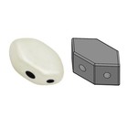 Paros - Opaque White Ceramic Look - Glas - 7x4mm