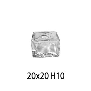 Glas - Hol vierkant - 20x20x10mm