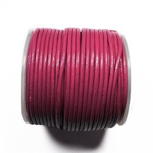 Rond leder - Donker roze - Leder - 1.5mm