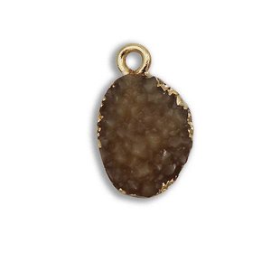 Hanger fantasie - Taupe/gold - Resin - 18x10mm