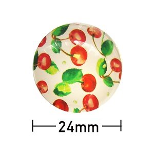 Kleefcabochon - Rond - Rode kersen - 24mm