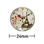 Kleefcabochon - Rond - Klok met Eiffeltoren - 24mm