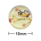 Kleefcabochon - Rond - Vlinder - 10mm