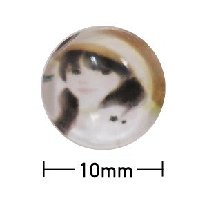 Kleefcabochon - Rond - Meisje met hoed - 10mm