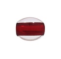 Olijf groot gat - Crystal intern rood - Kunststof - 25x22mm