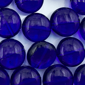 Coin - Donker blauw - Murano glas - 12mm