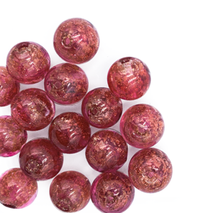 Rond - Oud roze sprankel - Murano glas - 10mm