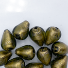 Druppel - Olijf groen - Murano glas - 12x9mm