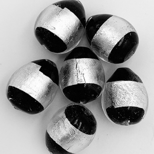 Druppel - Zwart zilver - Murano glas - 18.8x15mm