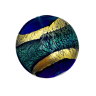Reuze coin - Blauw turquoise goud - Murano glas - 37.50x15.4mm