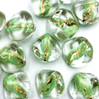 Onregelmatig - Tr. groen goud - Murano glas - 17.8x18.10mm