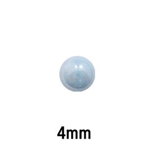 Glas cabochon voor ring met gaatjes - 4mm - aqua