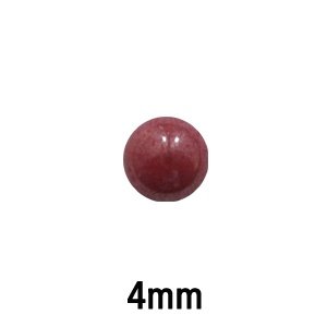 Glas cabochon voor ring met gaatjes - 4mm - rood