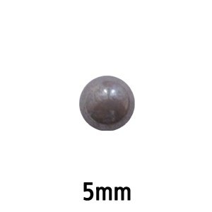 Glas cabochon voor ring of oorhaak met gaatjes - 5mm - grijs