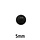 Glas cabochon voor ring of oorhaak met gaatjes - 5mm - zwart