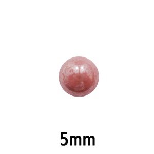 Glas cabochon voor ring of oorhaak met gaatjes - 5mm - oudroze