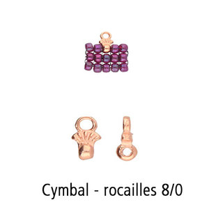 Cymbal eindkap - Rocailles 8/0 - Rose Goud