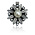 Inschuifslot bloem & parel & crystal - Rhodium - 20mm - Metaal