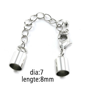 Coppetta Met Slot + Verlengketting - 8x7mm - Rhodium