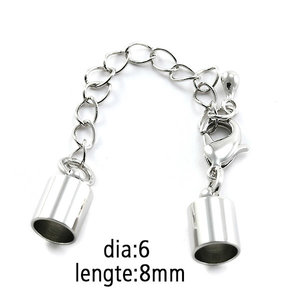 Coppetta Met Slot + Verlengketting - 8x6mm - Rhodium