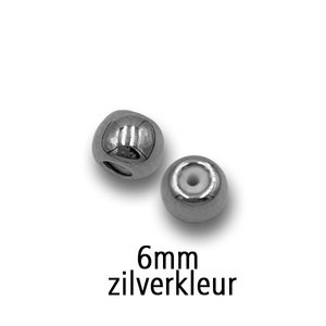 Ronde Stopper Bal - Zilverkleur - 6 mm
