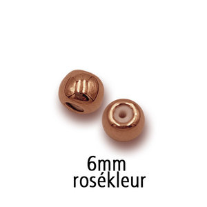 Ronde Stopper Bal - Rose - 6 mm
