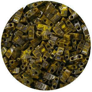 Tila 1/2 - Brown yellow picasso - Glas n°4519 - 5x2.3x1.9mm