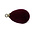 Druppel met oog - Donker rood/goud - Fluweel - 19x10mm