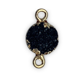 Hanger fantasie - Zwart/gold - Resin - 18x10mm rond