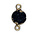 Hanger fantasie - Zwart/gold - Resin - 18x10mm rond