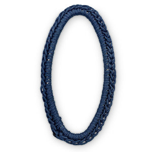 Ovaal gehaakt - Jeans blauw - Metaal/draad - 44x24mm