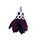 Hanger bloem - Aubergine/zilver - Metaal/stof - 17mm