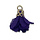 Hanger bloem - Violet/goud - Metaal/stof - 17mm