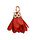 Hanger bloem - Rood/goud - Metaal/stof - 17mm